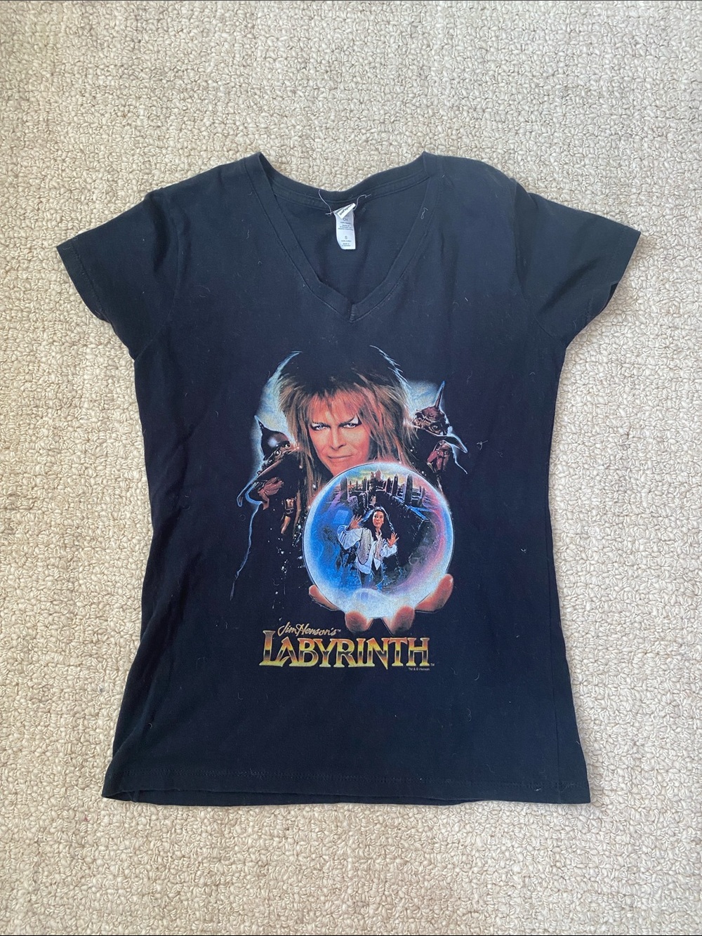 “Labyrinth” Movie V Neck Graphic Tee featuring David Bowie